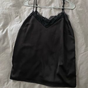 Black silky tank top